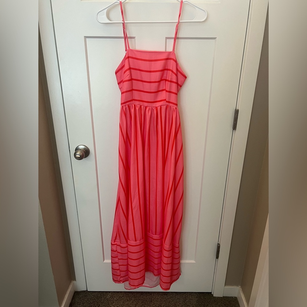 Pink & Red Summer Striped Dress